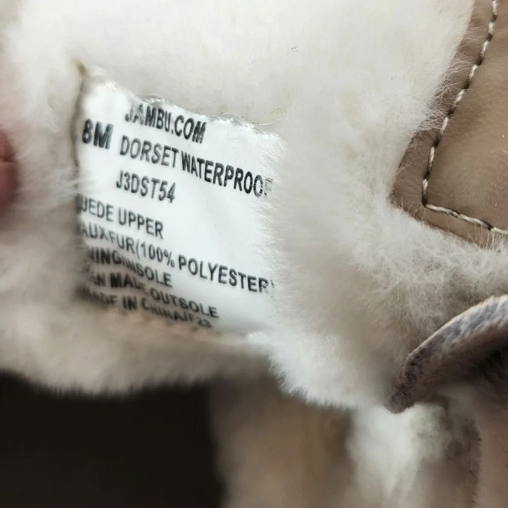 Jambu Boots Waterproof Beige Suede Fur‎ Lined Winter - Women's Size 8
